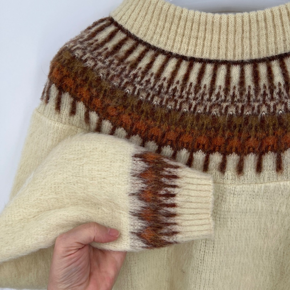 Men's Vintage 60s Sears Mohair Bohus Pullover Sweater Size M Cabincore Retro